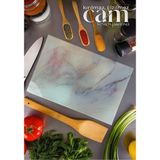 Cam Kesme Tahtası 20X30 Cam Kesme Tablası Kahve Sunumluk Supreme Mermer Görünümlü