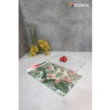 Cam Kesme Tahtası - Cam Kesme Tablası | 2'li Takım | Botanik Desen ve Saydam | 20cm x 30cm