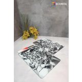 Cam Kesme Tahtası - Cam Kesme Tablası | 2'li Takım | Gümüş Kristal | 20cm x 30cm