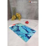 Cam Kesme Tahtası - Cam Kesme Tablası | 2'li Takım | Mavi Tropik Yapraklar | 20cm x 30cm