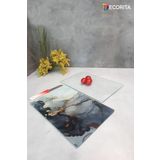 Cam Kesme Tahtası - Cam Kesme Tablası | 2'li Takım | Stark Mermer Görünümlü ve Saydam | 20cm x 30cm