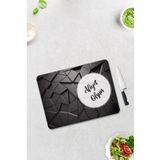Cam Kesme Tahtası - Cam Kesme Tablası | Afiyet Olsun | Antrasit Kristal | 30cm x 40cm