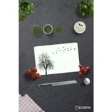 Cam Kesme Tahtası - Cam Kesme Tablası | Ağaç ve Kuş Desenli | 20cm x 30cm