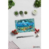 Cam Kesme Tahtası - Cam Kesme Tablası | Akvaryum Desenli | 20cm x 30cm