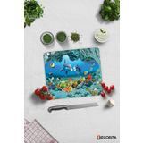 Cam Kesme Tahtası - Cam Kesme Tablası | Akvaryum Desenli | 29cm x 34cm