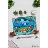 Cam Kesme Tahtası - Cam Kesme Tablası | Akvaryum Desenli | 30cm x 40cm