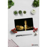 Cam Kesme Tahtası - Cam Kesme Tablası | Altın Ananas | 20cm x 30cm