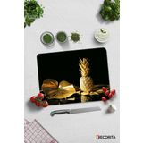 Cam Kesme Tahtası - Cam Kesme Tablası | Altın Ananas | 30cm x 40cm