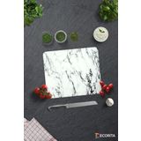 Cam Kesme Tahtası - Cam Kesme Tablası | Beyaz Mermer Görünümlü | 29cm x 34cm