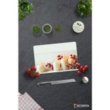 Cam Kesme Tahtası - Cam Kesme Tablası | Beyaz Mum Desen | 20cm x 30cm