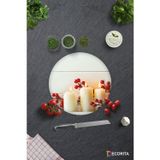 Cam Kesme Tahtası - Cam Kesme Tablası | Beyaz Mum Desen | Çap32cm