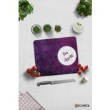 Cam Kesme Tahtası - Cam Kesme Tablası | Bon Appetit - Mor Doku | 29cm x 34cm