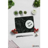 Cam Kesme Tahtası - Cam Kesme Tablası | Bon Appetit - Siyah Mermer Görünümlü | 29cm x 34cm