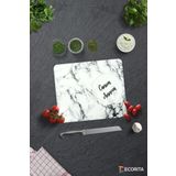 Cam Kesme Tahtası - Cam Kesme Tablası | Canım Annem | Beyaz Mermer Görünümlü | 29cm x 34cm