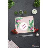 Cam Kesme Tahtası - Cam Kesme Tablası | Canım Annem | Tropik Yapraklar Temalı | 29cm x 34cm