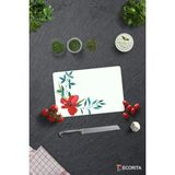Cam Kesme Tahtası - Cam Kesme Tablası | Çiçek Motifi Desenli | 20cm x 30cm