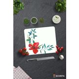 Cam Kesme Tahtası - Cam Kesme Tablası | Çiçek Motifi Desenli | 29cm x 34cm