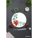 Cam Kesme Tahtası - Cam Kesme Tablası | Çiçek Motifi Desenli | Çap32cm