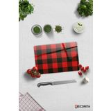 Cam Kesme Tahtası - Cam Kesme Tablası | Ekose Desen | 20cm x 30cm