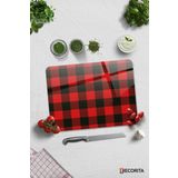 Cam Kesme Tahtası - Cam Kesme Tablası | Ekose Desen | 30cm x 40cm