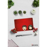 Cam Kesme Tahtası - Cam Kesme Tablası | Emoji Ailesi Kadın & Erkek | 20cm x 30cm