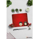 Cam Kesme Tahtası - Cam Kesme Tablası | Emoji Ailesi | Kadın & Erkek | 29cm x 34cm