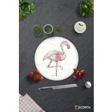 Cam Kesme Tahtası - Cam Kesme Tablası | Flamingo Desen | Çap32cm
