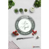 Cam Kesme Tahtası - Cam Kesme Tablası | Good Food - Beyaz Fon | Çap32cm