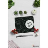 Cam Kesme Tahtası - Cam Kesme Tablası | Guten Appetit - Siyah Mermer Görünümlü | 29cm x 34cm