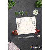 Cam Kesme Tahtası - Cam Kesme Tablası | Krem Geyikli | 29cm x 34cm