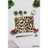 Cam Kesme Tahtası - Cam Kesme Tablası | Leopar Desen | 29cm x 34cm