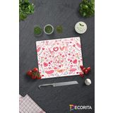 Cam Kesme Tahtası - Cam Kesme Tablası | Love - Renkli | 29cm x 34cm