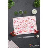 Cam Kesme Tahtası - Cam Kesme Tablası | Love - Renkli | 30cm x 40cm