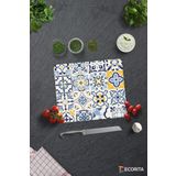 Cam Kesme Tahtası - Cam Kesme Tablası | Mavi Çini Desen | 29cm x 34cm