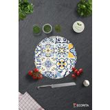 Cam Kesme Tahtası - Cam Kesme Tablası | Mavi Çini Desen | Çap32cm