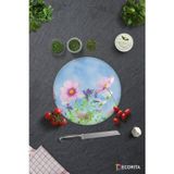 Cam Kesme Tahtası - Cam Kesme Tablası | Menekşe Desenli | Çap32cm