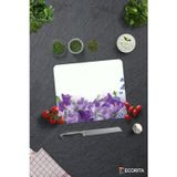 Cam Kesme Tahtası - Cam Kesme Tablası | Mor Çiçek Desenli | 29cm x 34cm