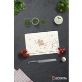 Cam Kesme Tahtası - Cam Kesme Tablası | Mutlu Yıllar Krem | 20cm x 30cm