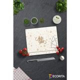 Cam Kesme Tahtası - Cam Kesme Tablası | Mutlu Yıllar Krem | 29cm x 34cm
