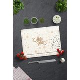 Cam Kesme Tahtası - Cam Kesme Tablası | Mutlu Yıllar Krem | 30cm x 40cm