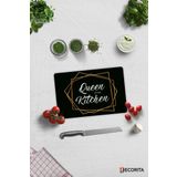 Cam Kesme Tahtası - Cam Kesme Tablası | Queen Of The Kitchen - Siyah | 20cm x 30cm