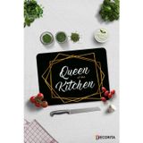 Cam Kesme Tahtası - Cam Kesme Tablası | Queen Of The Kitchen - Siyah | 30cm x 40cm