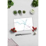 Cam Kesme Tahtası - Cam Kesme Tablası | Renkli Beyaz Mermer | 20cm x 30cm