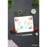 Cam Kesme Tahtası - Cam Kesme Tablası | Renkli Tahta | Beyaz Fon | 29cm x 34cm