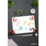 Cam Kesme Tahtası - Cam Kesme Tablası | Renkli Tahta | Beyaz Fon | 30cm x 40cm