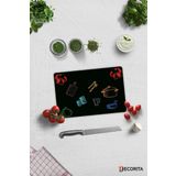 Cam Kesme Tahtası - Cam Kesme Tablası | Renkli Tahta | Siyah Fon | 20cm x 30cm