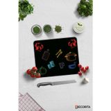 Cam Kesme Tahtası - Cam Kesme Tablası | Renkli Tahta | Siyah Fon | 29cm x 34cm