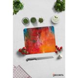 Cam Kesme Tahtası - Cam Kesme Tablası | Renkli Yağlıboya | 29cm x 34cm