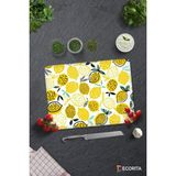Cam Kesme Tahtası - Cam Kesme Tablası | Sarı Limonlar | 30cm x 40cm