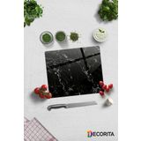 Cam Kesme Tahtası - Cam Kesme Tablası | Siyah Mermer Görünümlü | 29cm x 34cm